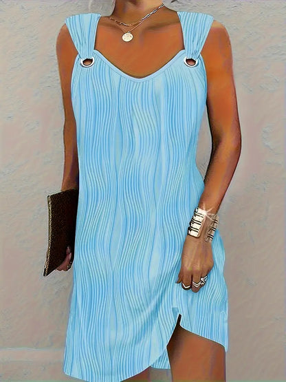 Wavy Stripe Solid Dress